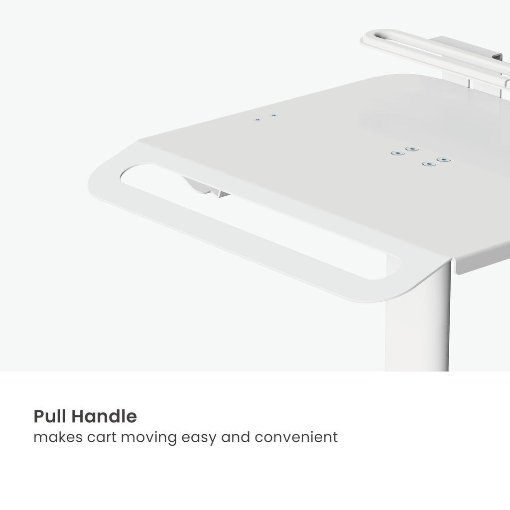 MB-C13-4 Height Adjustable, Lightweight, Anti-Theft, Anti-Slip Medical Laptop Workstation Trolley Cart with Wheels, Oral Scanner Holder, Basket Storage | Tabletop for Dental Office, Hospital, Clinic