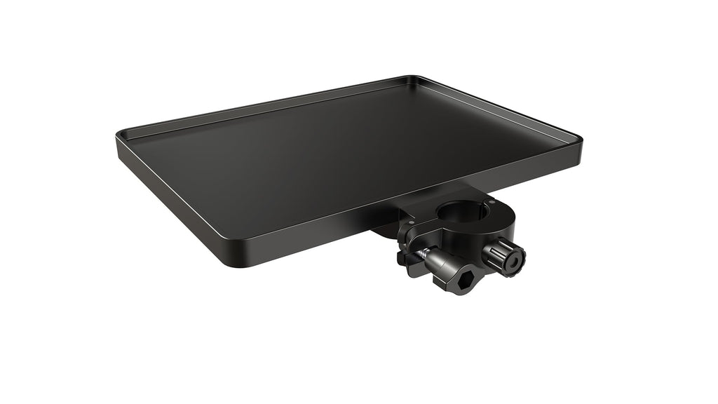Mount Plus TB-FTRAY Universal Plastic Tray For Microphone Stand, Tablet Cart | Clamp on Rod Holders | Suitable for Pole Size 1.5 CM to 3.5 CM (Stand NOT Included)
