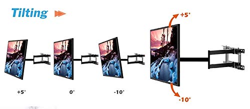 Mount Plus MP-L36-600 Long Arm Full Motion TV Wall Bracket with 36 inch Extension Articulating Arm | Fits Screen Sizes 32 to 70 Inch | VESA 600x400mm Compatible | Holds up to 99 LBS