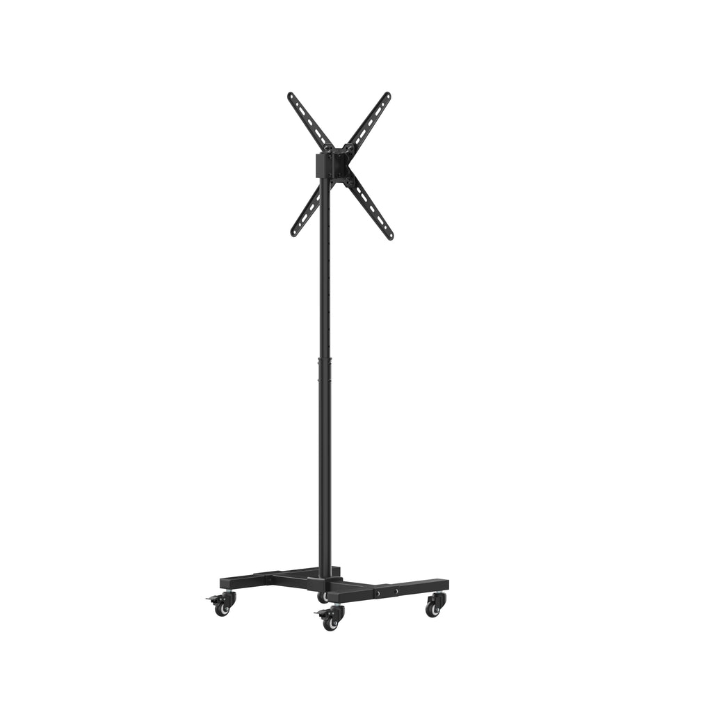 Mount Plus PL-F400 Rolling TV Stand and Mobile TV Cart for 13-55 Inch Flat TV with Tilting | Landscape to Vertical Or Portrait Rotating | Height Adjustable TV Stand for Home, Office and Business