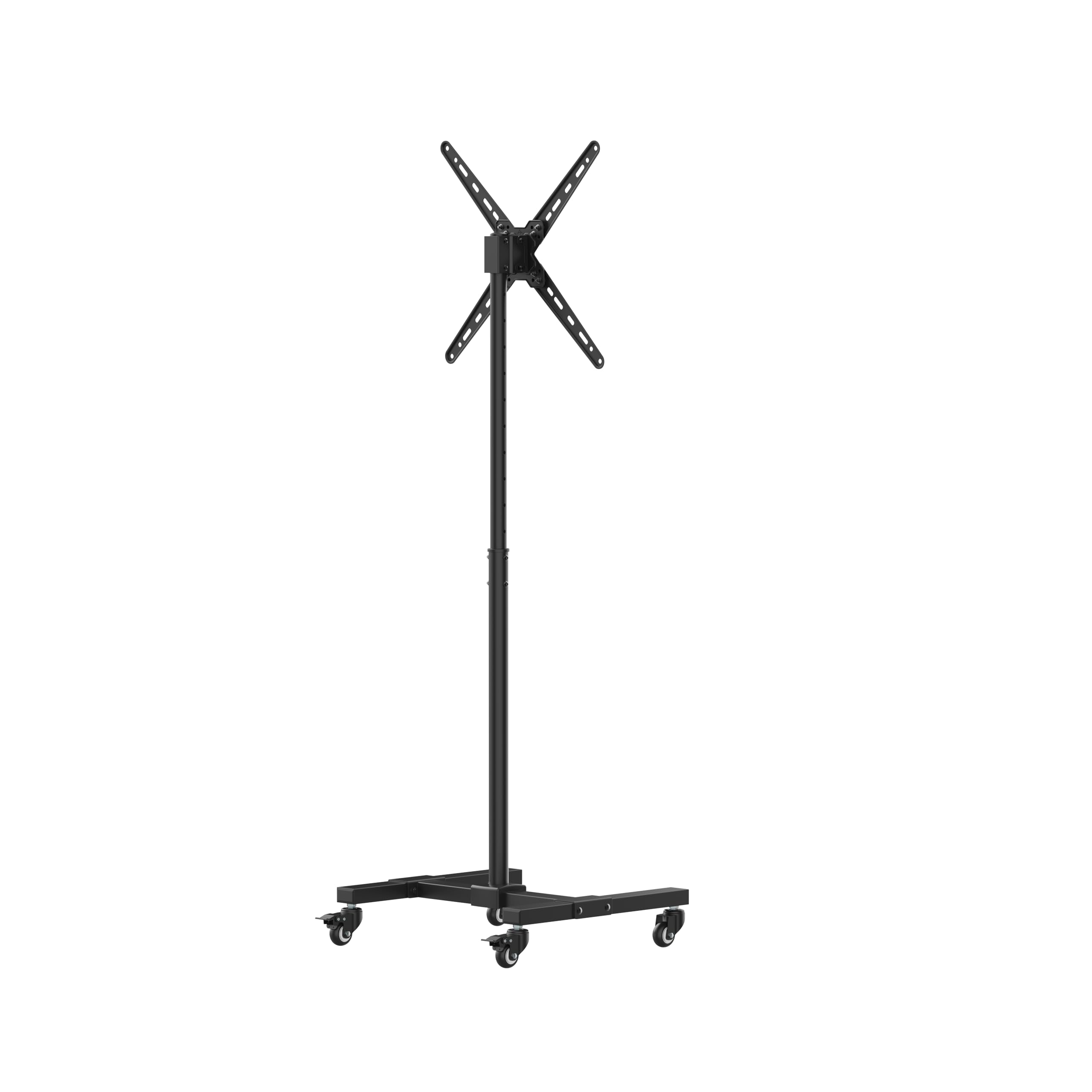 Mount Plus PL-F400 Rolling TV Stand and Mobile TV Cart for 13-55 Inch Flat TV with Tilting | Landscape to Vertical Or Portrait Rotating | Height Adjustable TV Stand for Home, Office and Business