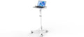MB-C05N Medical Laptop Workstation Trolley Cart with Wheels, Oral Scanner Holder | Height Adjustable Rolling Lab Cart with Large Tabletop for Dental Office, Hospital, Clinic (No Basket)