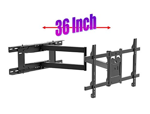 Mount Plus MP-L36-600 Long Arm Full Motion TV Wall Bracket with 36 inch Extension Articulating Arm | Fits Screen Sizes 32 to 70 Inch | VESA 600x400mm Compatible | Holds up to 99 LBS