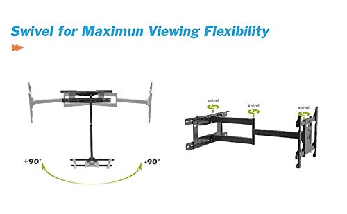Mount Plus MP-L36-600 Long Arm Full Motion TV Wall Bracket with 36 inch Extension Articulating Arm | Fits Screen Sizes 32 to 70 Inch | VESA 600x400mm Compatible | Holds up to 99 LBS