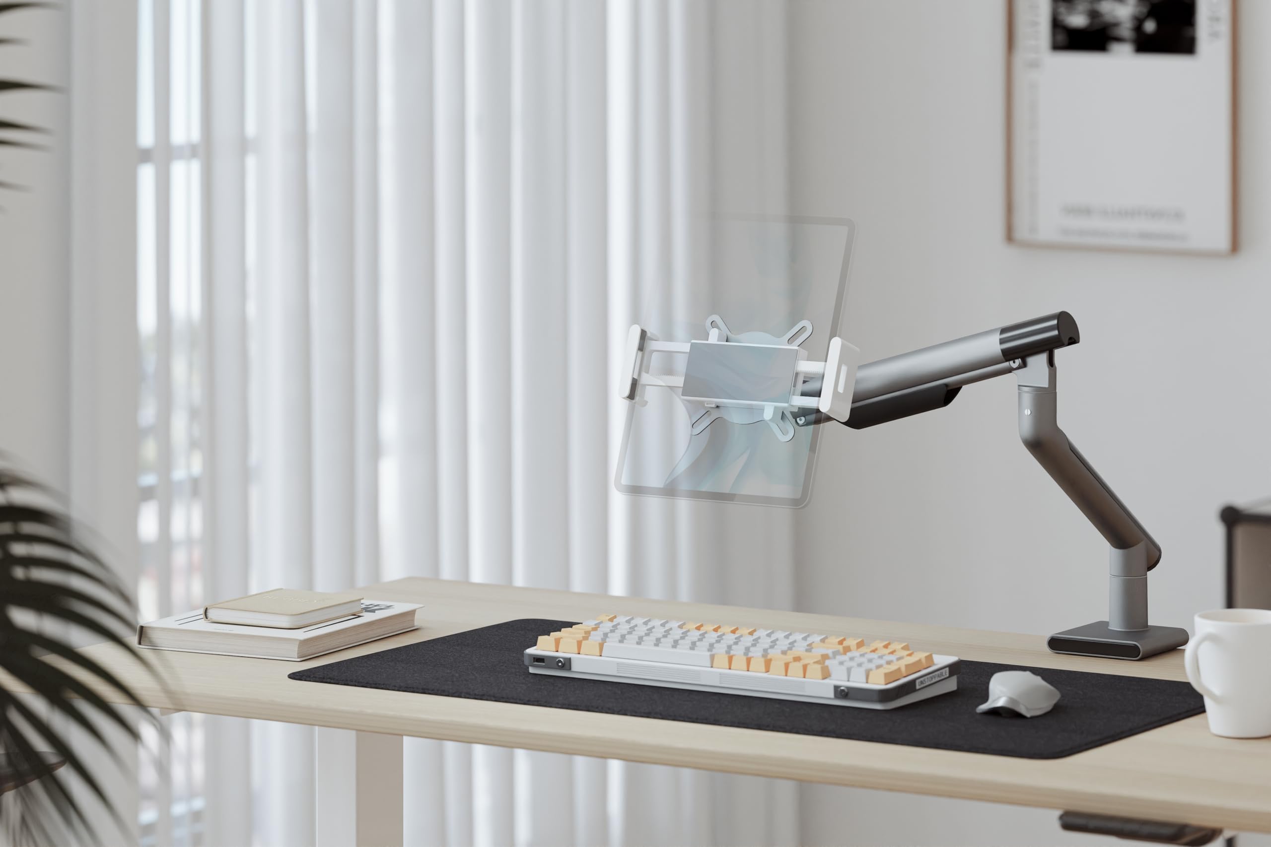 Mount Plus VESAT01 Universal VESA Tablets Mount Adapter for IPad, IPad Pro, Tablets, Portable Monitors Display On Monitor Arm | VESA 75x75 Max 15" Screen