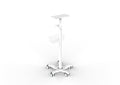 Mount Plus X3 Height Adjustable Aluminium Rolling Stand for Patient Monitor Medical Trolley Cart with Basket and and Locking Casters for Dental Office, Hospital, Clinic