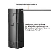 Mount Plus MP-AMS-12 40" Extra Long Monitor Tempered Glass Height Adjustable Riser | Dual Monitor Riser | Multi-Purpose Desktop Organizer Riser for Computer, Laptop and Speakers