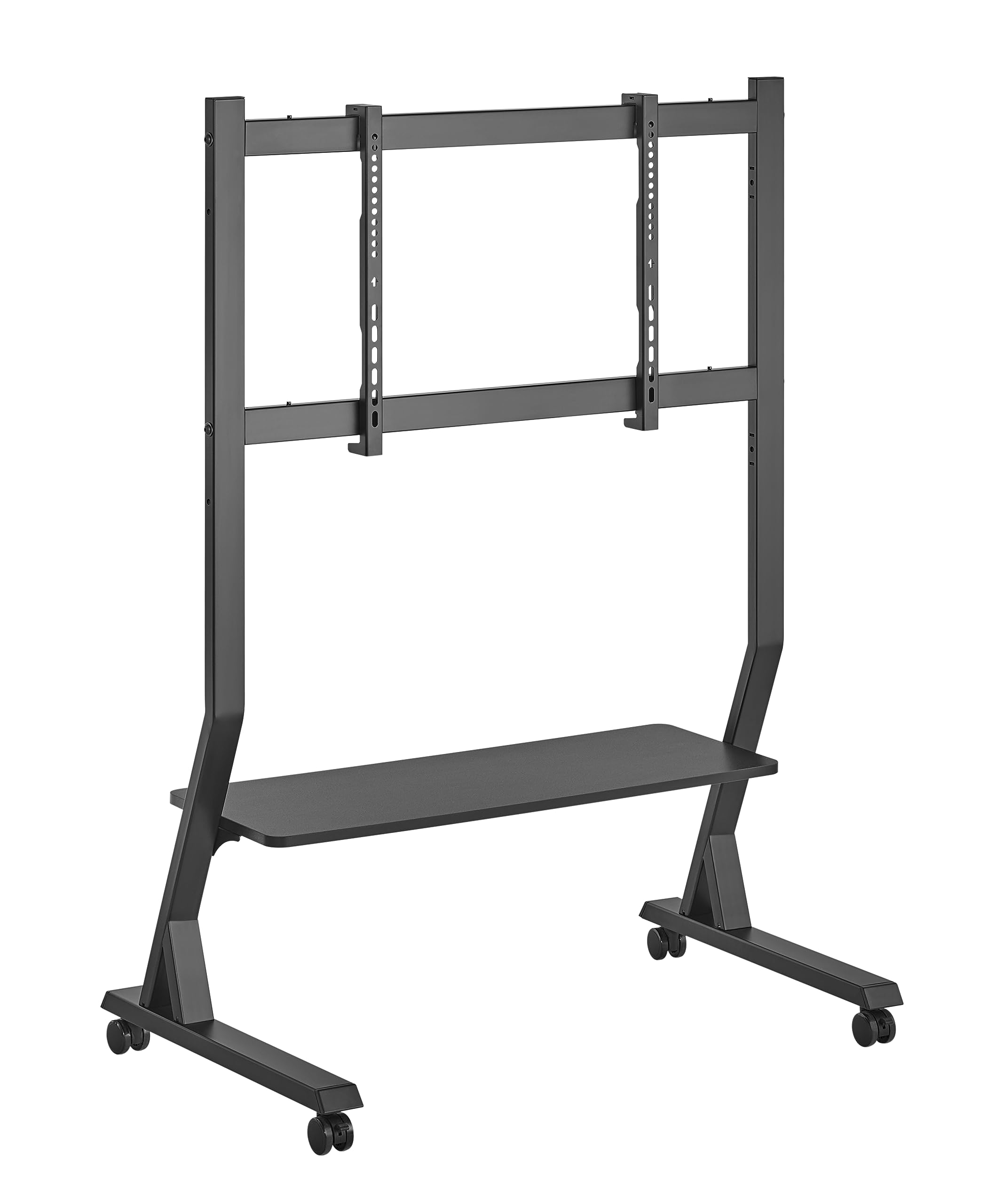 Mount Plus LDT03 Rolling Mobile TV Game Console Cart With Big Shelf For 45"-90" TVs Up To 130 LBS | Height Adjustable Trolley | Max VESA 800x400mm | Playstaion Xbox Console Cart | Portable Game Center