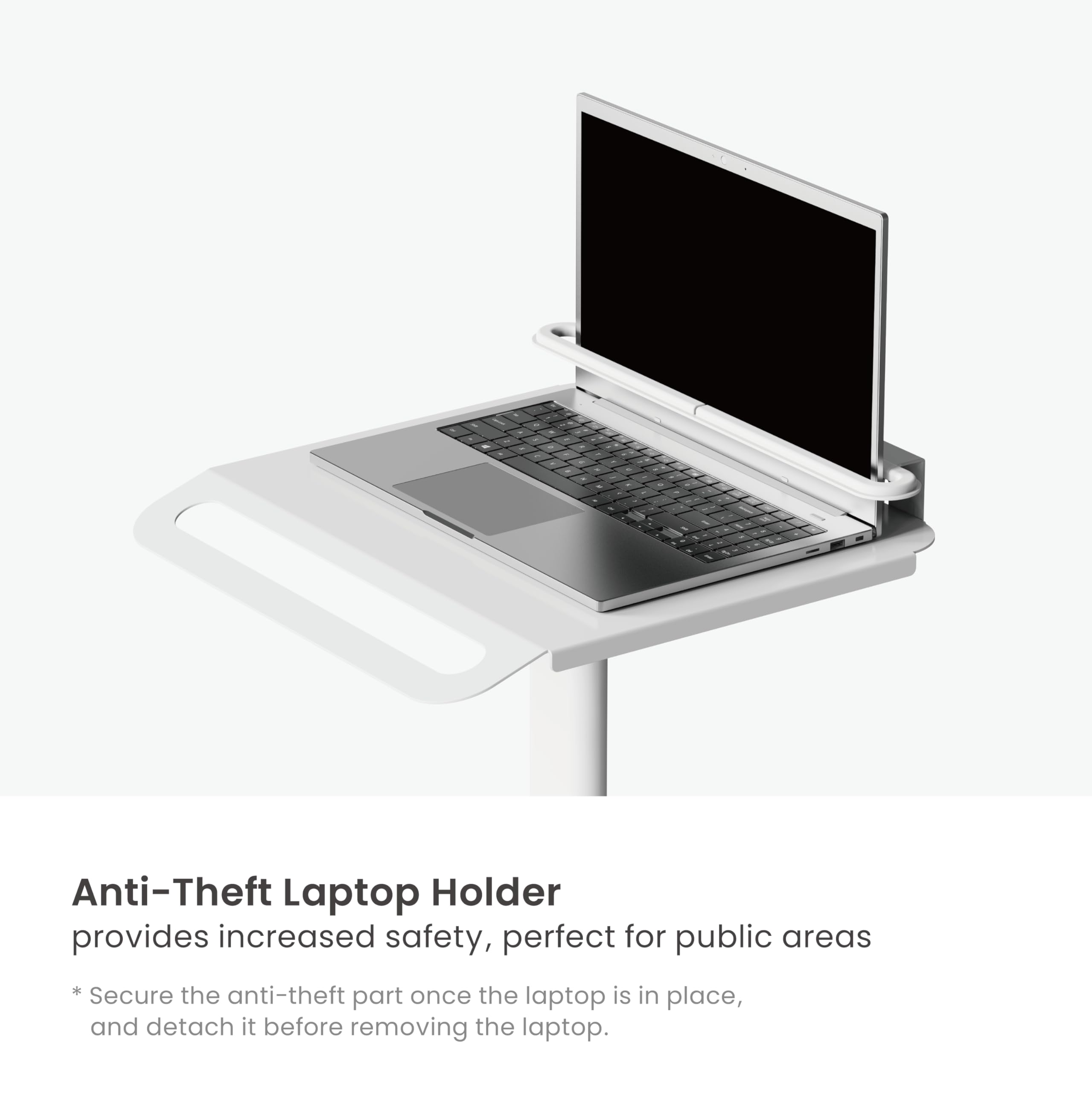 MB-C13-4 Height Adjustable, Lightweight, Anti-Theft, Anti-Slip Medical Laptop Workstation Trolley Cart with Wheels, Oral Scanner Holder, Basket Storage | Tabletop for Dental Office, Hospital, Clinic