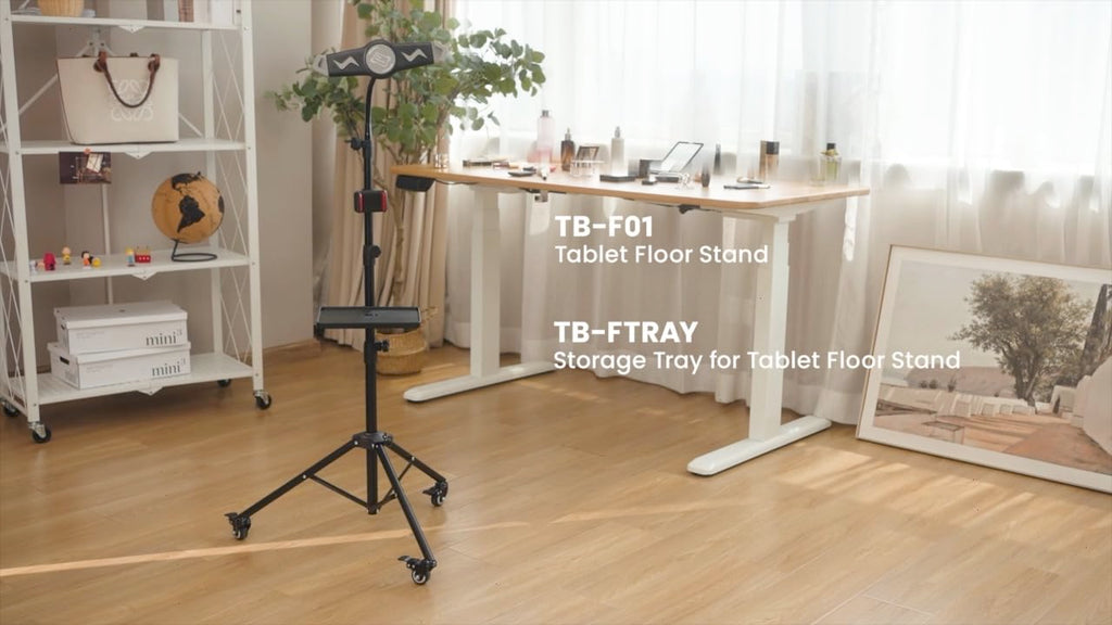 Mount Plus TB-FTRAY Universal Plastic Tray For Microphone Stand, Tablet Cart | Clamp on Rod Holders | Suitable for Pole Size 1.5 CM to 3.5 CM (Stand NOT Included)