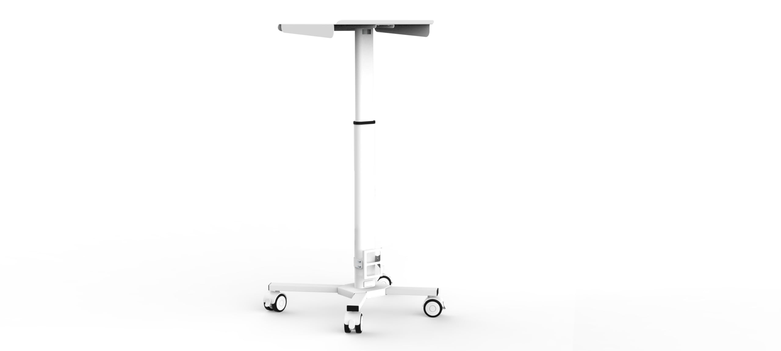 MB-C05N Medical Laptop Workstation Trolley Cart with Wheels, Oral Scanner Holder | Height Adjustable Rolling Lab Cart with Large Tabletop for Dental Office, Hospital, Clinic (No Basket)