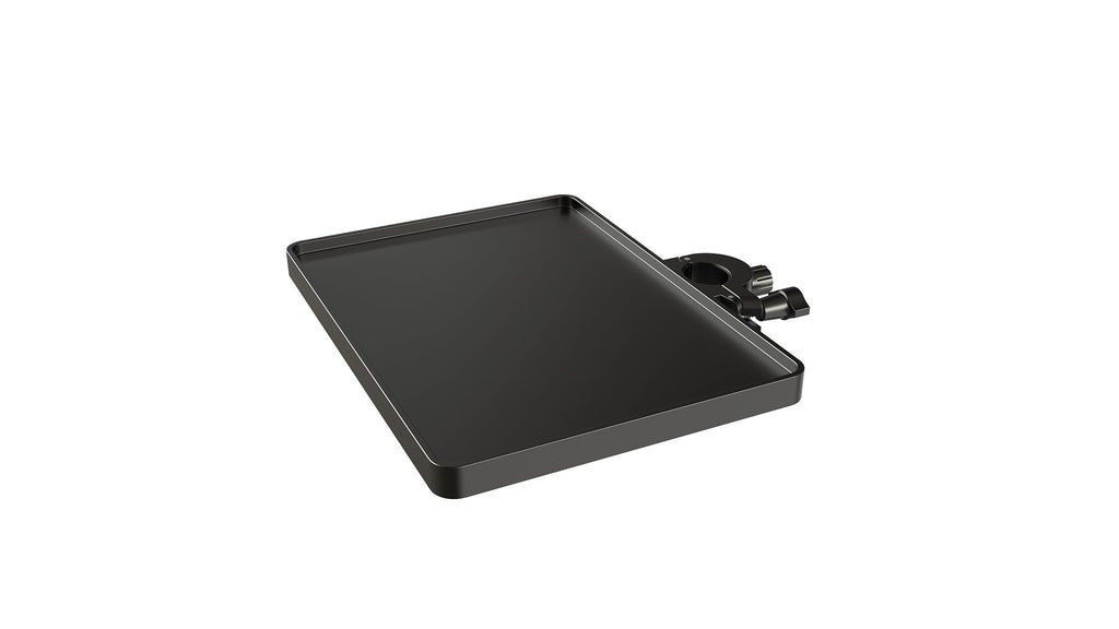 Mount Plus TB-FTRAY Universal Plastic Tray For Microphone Stand, Tablet Cart | Clamp on Rod Holders | Suitable for Pole Size 1.5 CM to 3.5 CM (Stand NOT Included)