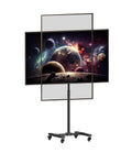 Mount Plus PL-F400 Rolling TV Stand and Mobile TV Cart for 13-55 Inch Flat TV with Tilting | Landscape to Vertical Or Portrait Rotating | Height Adjustable TV Stand for Home, Office and Business