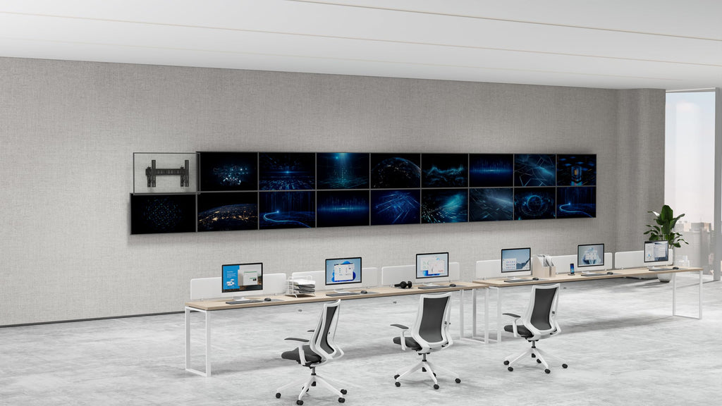 Mount Plus POP-48T Pop Out Video Wall Mount System for 37 to 80" TVs | TV Menu Board | Max VESA 800x400 | Commercial Grade 154 Lbs | Anti-Theft Protection | Full Extension to 8.7"