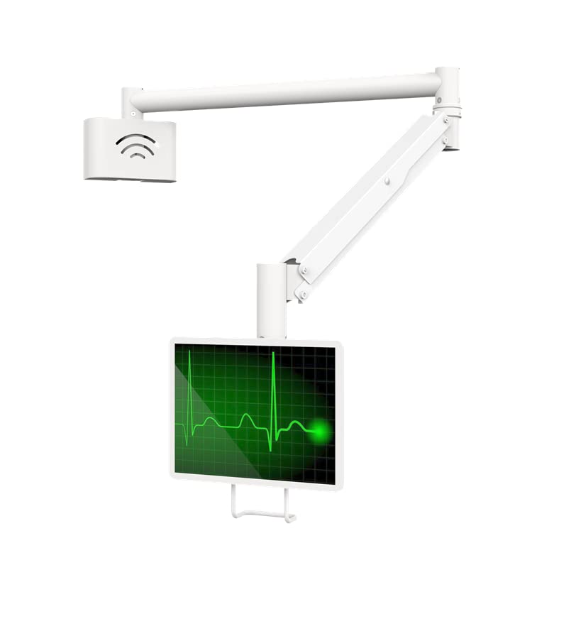 Mount Plus MB-W01 Medical Grade Wall Mount for 13.3" Tablet, iPad, Monitor | 46.8" Long Arm, 540 Rotation, Concealed Cables