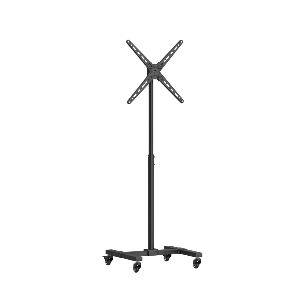 Mount Plus PL-F400 Rolling TV Stand and Mobile TV Cart for 13-55 Inch Flat TV with Tilting | Landscape to Vertical Or Portrait Rotating | Height Adjustable TV Stand for Home, Office and Business