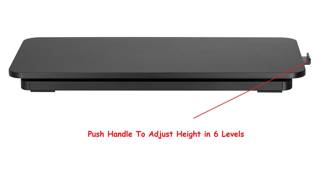 Mount Plus KBT10 Ultra Slim 24" Laptop, Keyboard and Mouse Stand | Sit Stand Adjustable Riser for Standing Desks | Lifts Up to 15.6 inches in Height | 5 Height Levels Riser