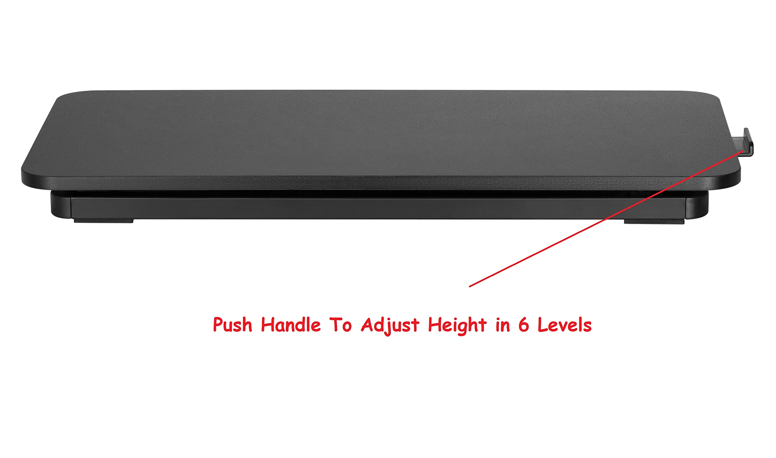 Mount Plus KBT10 Ultra Slim 24" Laptop, Keyboard and Mouse Stand | Sit Stand Adjustable Riser for Standing Desks | Lifts Up to 15.6 inches in Height | 5 Height Levels Riser