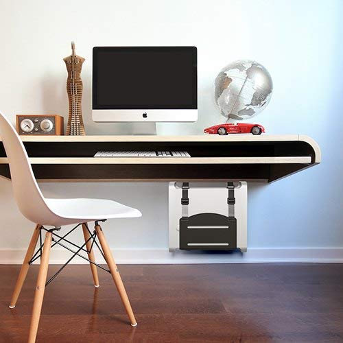 Mount Plus MP-CPB-2 Wall Mount CPU and Game Console Holder | Adjustable Width 4.8in to 8.3in | Metal Mounting Bracket for Desktop PC, Computer Tower, Game Console, APS Back-UPS, CyberPower UPS System